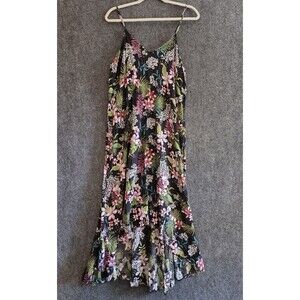 Black Floral Dress Sleeveless Midi Sundress
